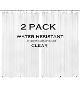 ZEMAHOME 2 Pack PEVA Plastic Shower Curtain Liner Premium Light Weight 72" x 72" Clear Bathroom S...