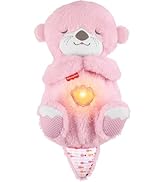 Fisher-Price Baby Toy Soothe ‘n Snuggle Otter Plush, Pink Portable Sound Machine with Breathing M...