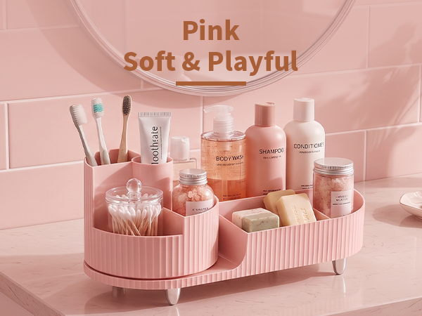 Rotating Makeup Caddy Organizer Vanity Skincare Brush Eyeshadow Lipstick Counter Desk Organization