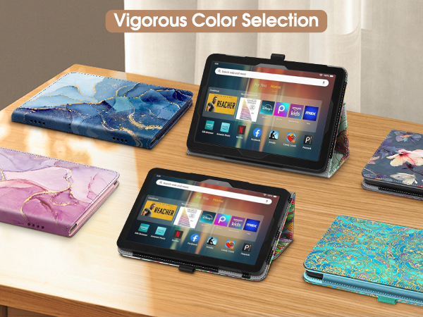 fire HD 8 12th generation 2024 2022 10th gen 2020 leather cover 8 inch fold stand case