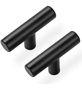 Estmoon 30 Pack Cabinet Knobs Matte Black Drawer Knobs Stainless Steel 2 Inch Overall Length Dres...