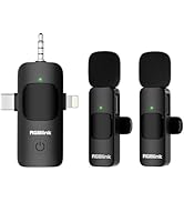 RGBlink Wireless Lavalier Microphone 3 in 1 Mini Microphone Lapel Mic, Plug &amp; Play Compatible wit...