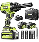 Robustrue Cordless Impact Wrench 738ft-lbs (1000N.m), High Torque Brushless 1/2 Impact Gun, 2 x4....