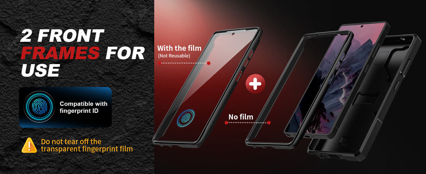 Samsung S25 Ultra Case with 2 Front Frames