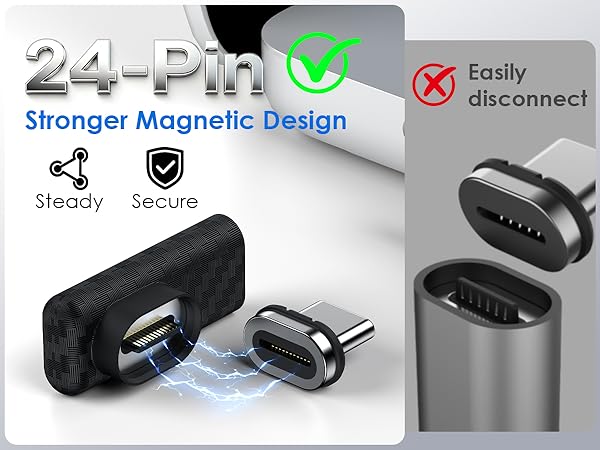 usb c magnetic adapter black right angle