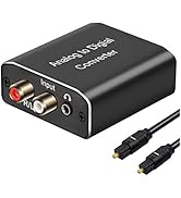 Analog to Digital Audio Converter,Hdiwousp Aluminum RCA to Optical with Optical Cable, Stereo L/R...