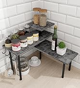kitchen counter organizer for countertop grey 3 tier