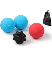 HODEMI Massage Ball Set, 3 Pieces - Spiky, Lacrosse &amp; Peanut Roller for Muscle Knots, Myofascial ...