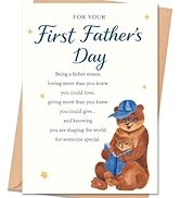 FANCYLUCKY Happy First Fathers Day Gift for New Dad, Funny 1st Father's Day Card for New Dad from...