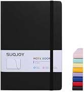 SUQJOY 1 Pack Lined Journal Notebooks for Writing,160 Pages, 5.5x8.3inch,Leather Hardcover, 100 G...