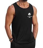COOFANDY Mens Beach Tank Tops Summer Cotton Sleeveless Graphic T Shirts Palm Tree Casual Vacation...