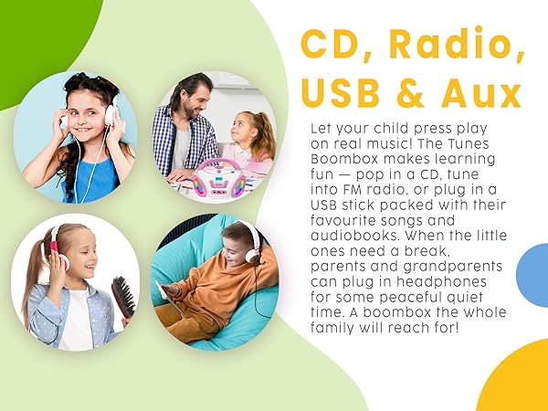 kids cds cd player radio boombox portable players home record mini speakers bluetooth small toddler