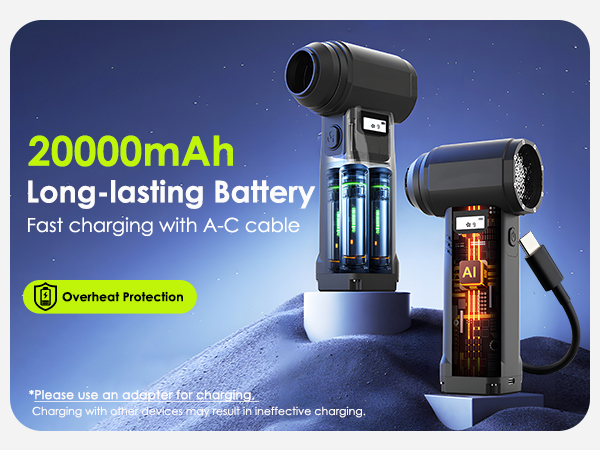 high-capacity rechargeable battery is capable of providing extended cordless use