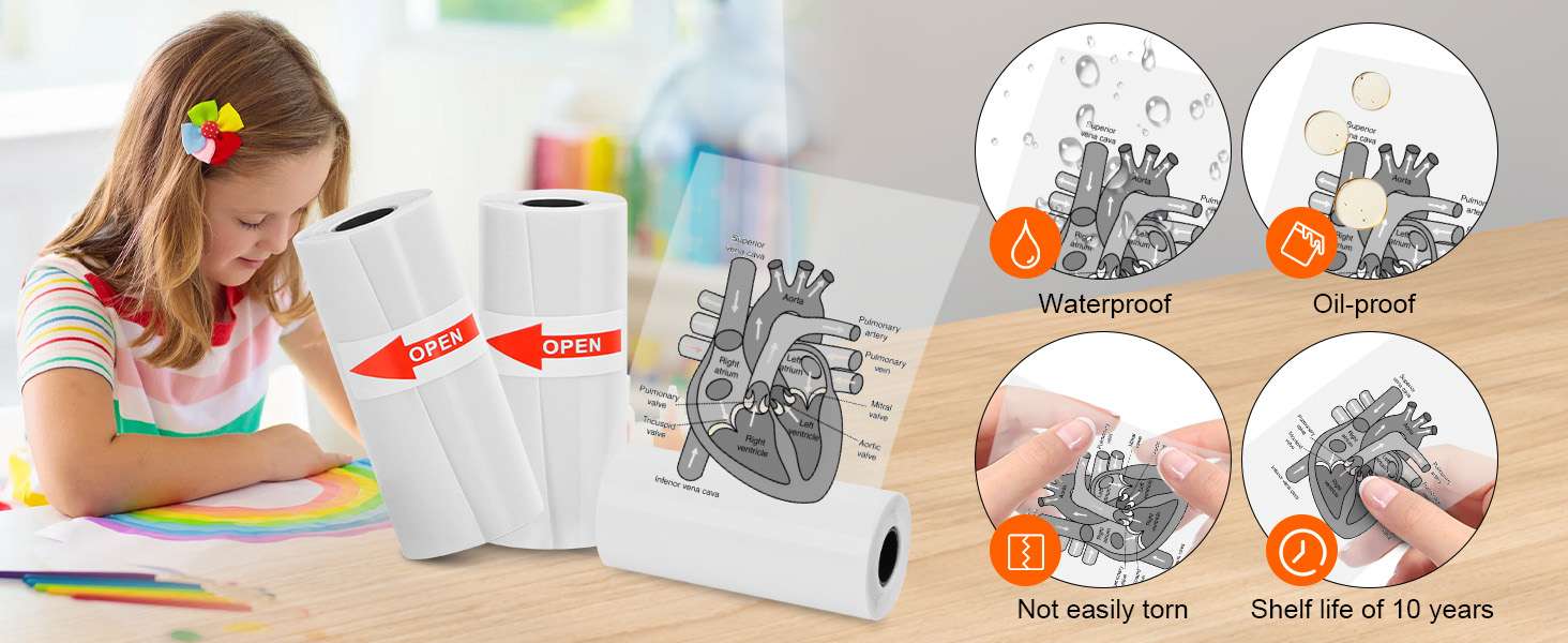 mini printer thermal sticker paper