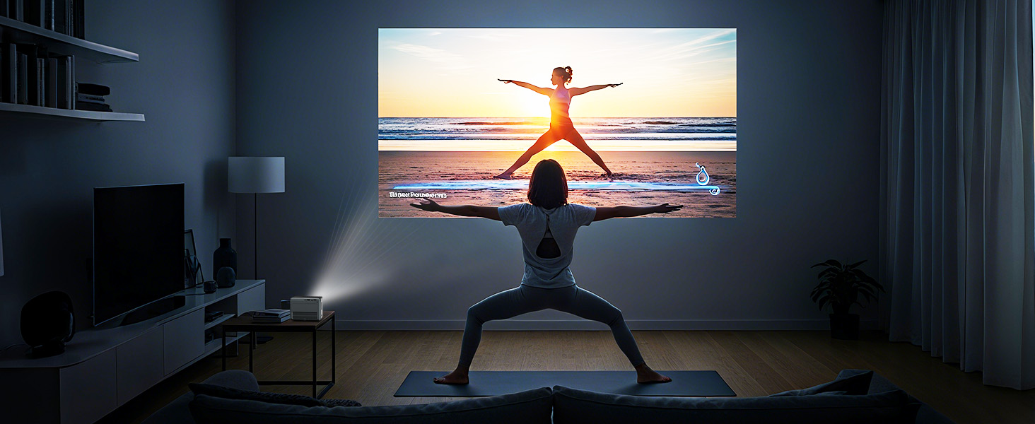 1080p 4k smart projector portable wireless indoor outdoor video projector with wifi and bluetooth