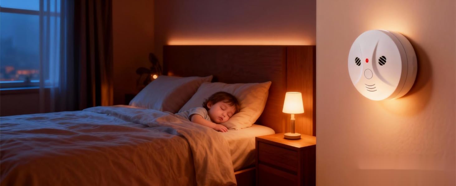 4 Pack Combination Smoke and Carbon Monoxide Detector Battery Operated