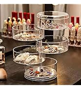 5 Layers Jewelry Organizer Storage Box, FODIENS Rotatable Hair Tie Container Earrings Holder Orga...