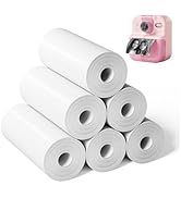 Kids Camera Paper Roll Refill, Photos Papers 6 Rolls 2 Inch Thermal Printing White with Black Tex...