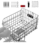 Aikolesa Bike Baskets Folding Front/Rear Bicycle Basket, Removable Separate Adjustable Front Rear...