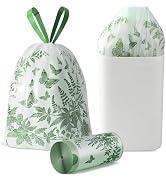 VOK 8 Gallon Trash Bags with Butterfly Printed &amp; Sweet Wormwood Scent, Drawstring Medium Garbage ...
