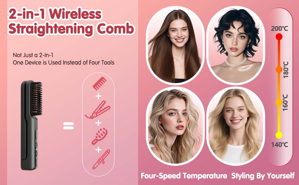 Four temperature settings are suitable for different hair types and hairstyles.