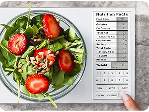 View total nutrition facts digital food scale macros scale for food planning