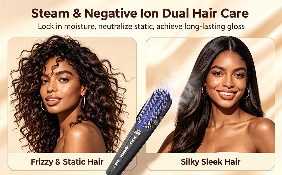 negative iron straightener brush