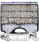 mxuteuk 1505PCS Self Tapping Screws Assortment Kits,#8#10 410 Stainless Steel Truss Head Self Dri...