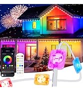 CCILAND 100ft Permanent Outdoor Lights, 60 LED Eternity RGB&amp;IC Smart Eaves Lights with Remote App...