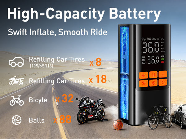 portable air pump for car tires