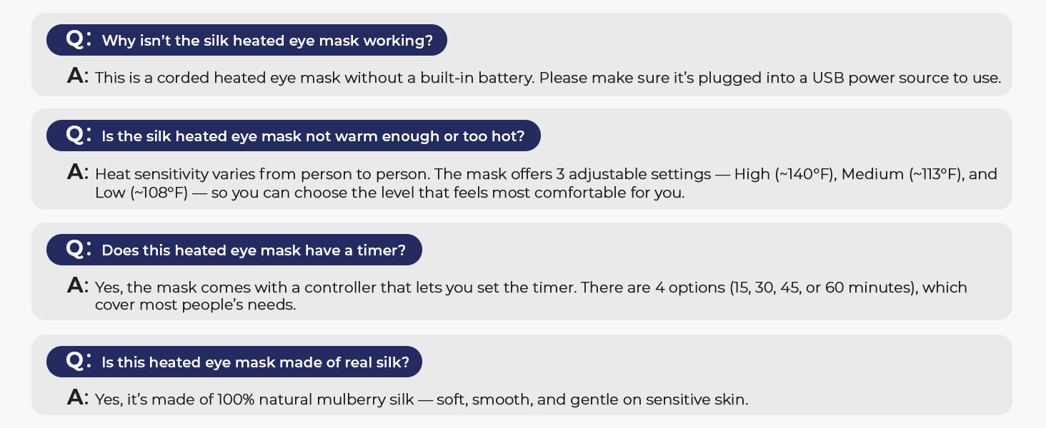 heated eye mask QA