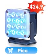 Nanlite Pico Portable LED Fill Light – Full Color RGB, Snap-On Attachment for Phone/Camera Photog...