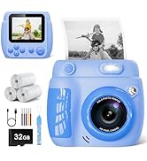Kids Camera Instant Print - Christmas Birthday Gifts for Girls Boys Age 3-12, 1080P Video Digital...