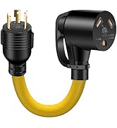 LAZMUMI 3 Prong to 30 Amp Twist Lock Adapter, Generator to RV Adapter Cord with Grip Handle, NEMA...