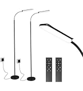 FRIDEKO HOME 2 Pack LED Floor Lamps with Remote, Dimmable Bright Reading Lamp for Crafts, Paintin...