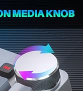 Mechanical Gaming Keyboard, RGB Backlit 104 Keys Full Size Keyboard with Multimedia Knob, Double ...