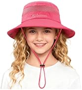 Kids Sun Hat UPF 50+ Sun Protective Bucket Hat for Kids Boys Girls Wide Brim Summer Beach Fishing...