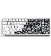 XVX Topographic PBT Keycaps, Shine Through Keyboard Keycaps, White/Black Cherry Profile Keyboard ...