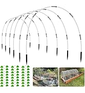 OOTONAT 8FT Garden Hoops Grow Tunnel Kit - Rust-Free Fiberglass Frame for Raised Beds, 36pcs - DI...