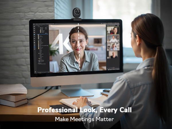 Pecise Face Lighting with the AI-Assisted camera EMEET Piko+