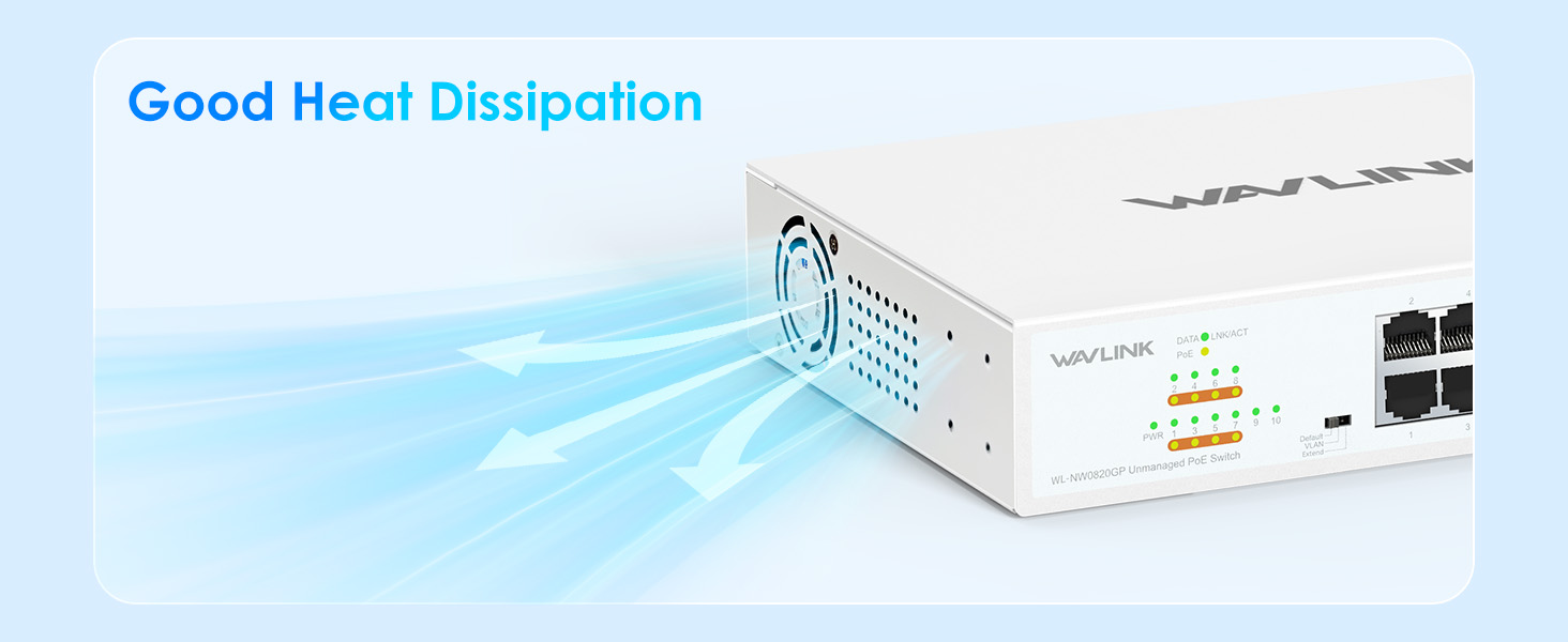 WAVLINK 10-Port Full Gigabit Switch with 8 PoE+