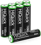 HiQuick AAA Rechargeable Batteries AAA Batteries 1100mAh High Capacity Performance 1.2V, Per-Char...