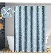 Yimobra Blue Shower Curtain, Modern Shabby Chic Shower Curtain for Bathroom, Geometric, Textured ...