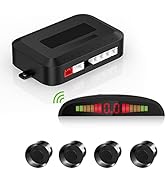 EKYLIN Cordless Parking Sensor, Reverse Radar System with 4 Car Backup Sensors, LED Distance Disp...