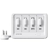 Gitryin 1 Micro USB, 1 Lightning, 2 Type-C Retractable Wall Chargers and 1 Power Strip, 12-in-1 D...