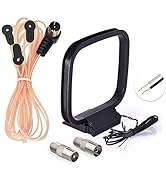 Bingfu FM Antenna FM Dipole Antenna 75 Ohm Indoor FM Radio Antenna AM Loop Antenna for Pioneer On...