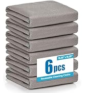 Tekswip Nanoscale Microfiber Cloths 15.55”x 15.55”, Glass Window Mirror Stainless Steel Car Clean...