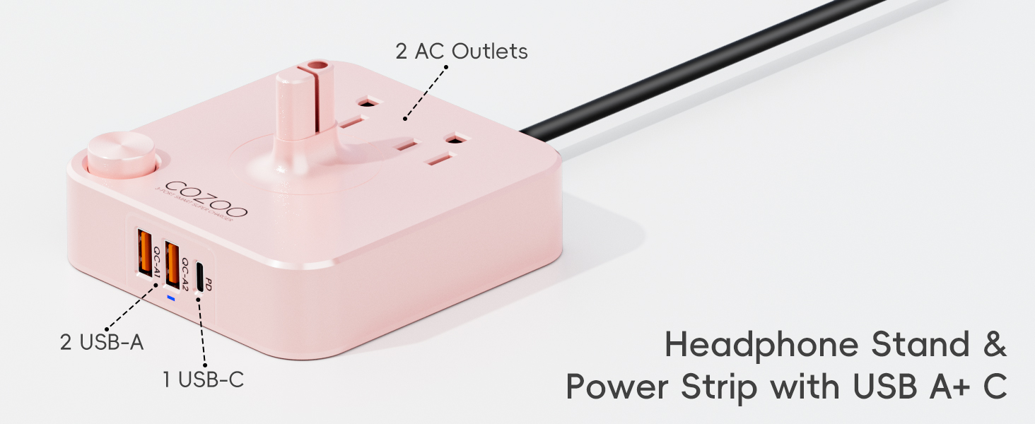 Headphone Stand with USB Charger