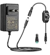 12V 2A Power Supply Adapter [UL Listed] with LED Dimmer Switch,24W AC 100-240V to DC 12 Volt 2 Am...