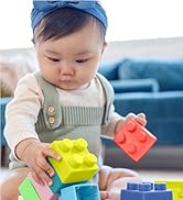 Infantino Super Soft Building Blocks, Easy-to-Hold for Babies &amp; Toddlers, BPA-Free, Multi-Colored...